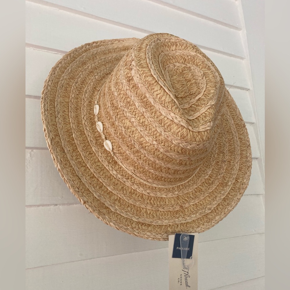 Universal Thread | Straw Fedora with Shell Detail Size L/XL NWT - Picture 4 of 10